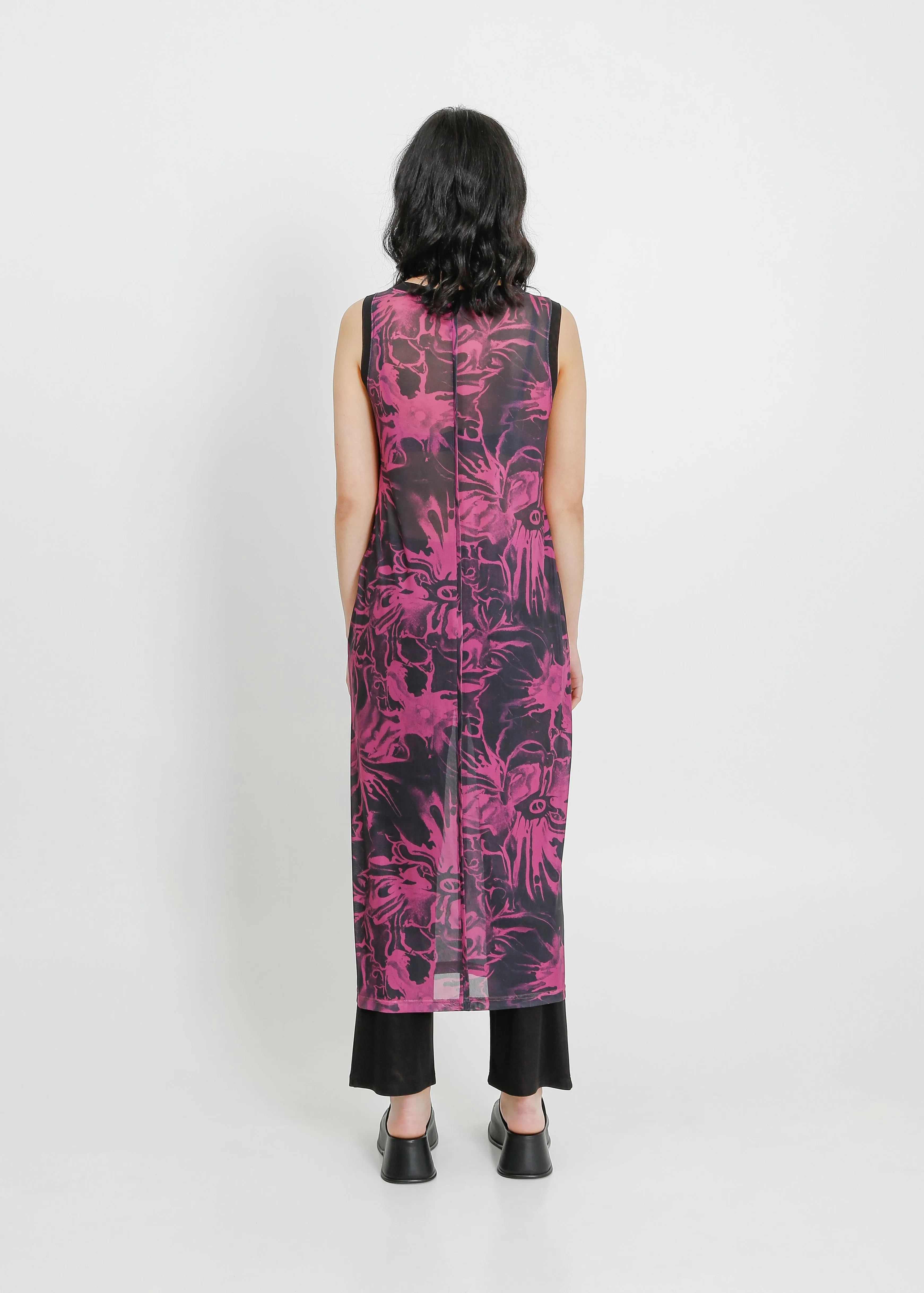 PALMER TANK DRESS / MAGENTA-BLACK