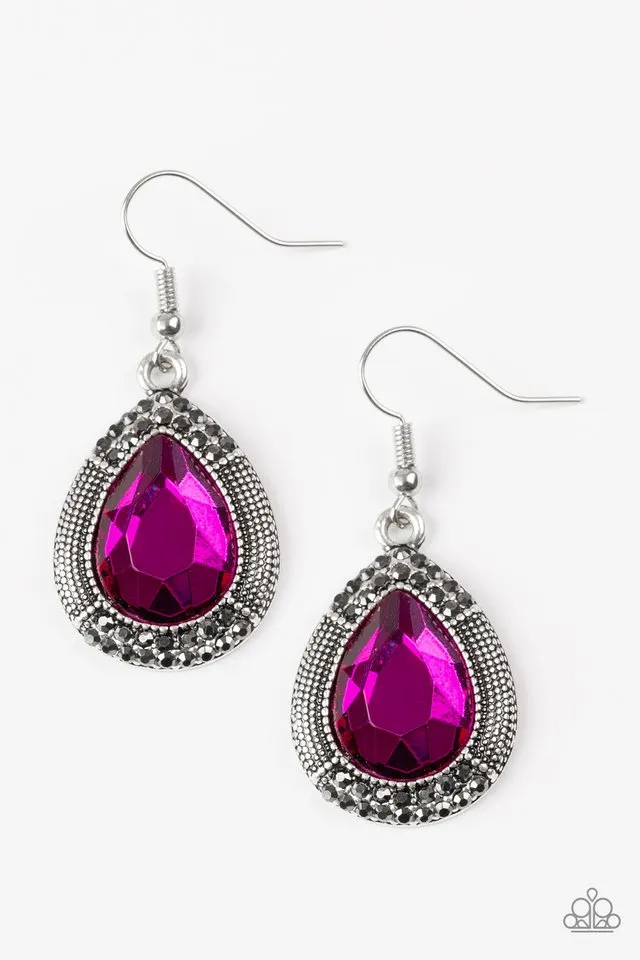 Paparazzi Accessories  - Grandmaster Shimmer #E1 Peg - Pink Earrings