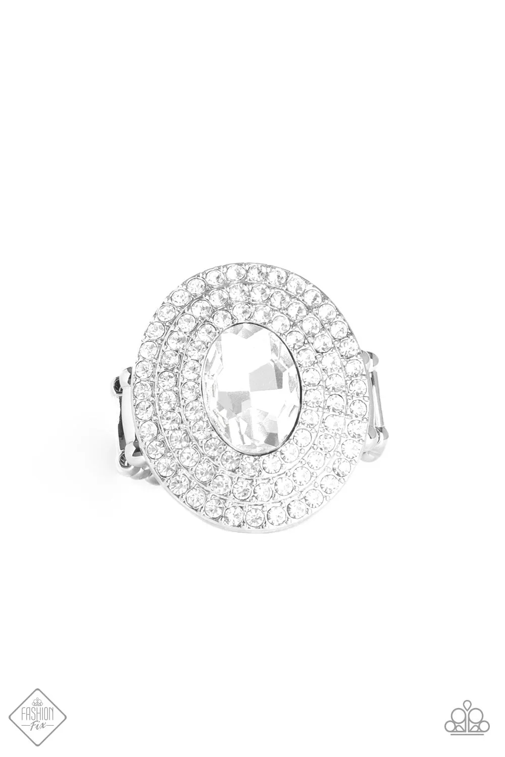 Paparazzi Accessories  - Metro Millionaire Fashion Fix White Ring August 2019