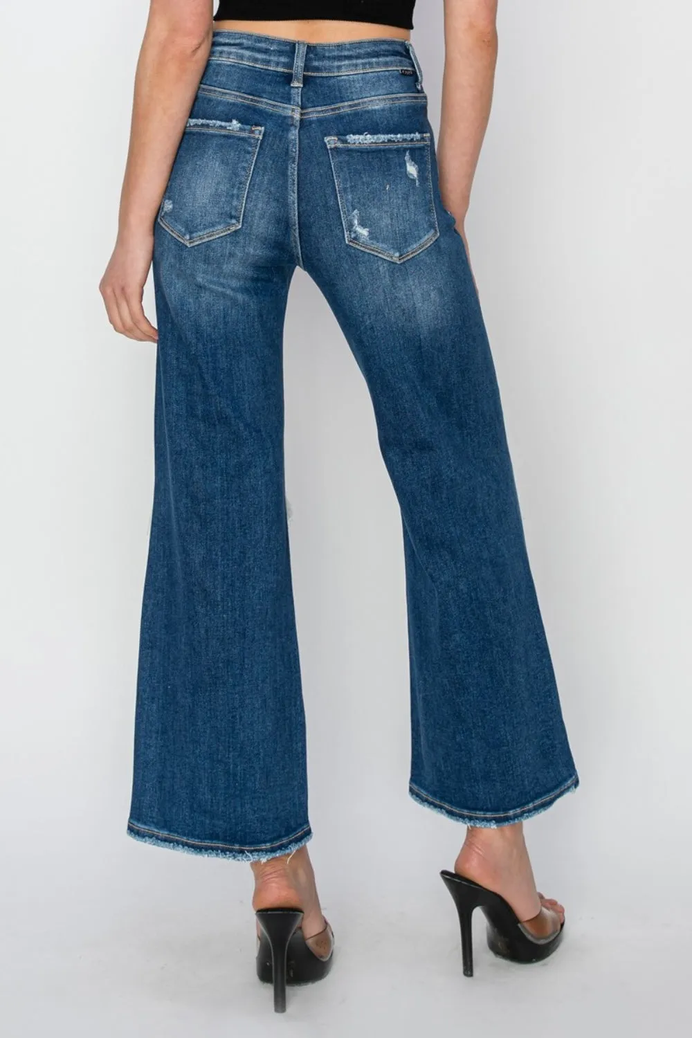 Patch Wide Leg Crop Jeans (0 - 3X)