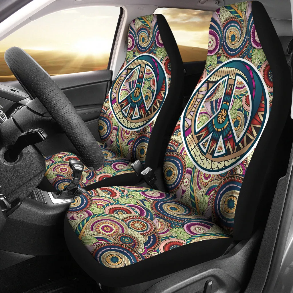 Peace Fractal Swirls Car Seat Cover