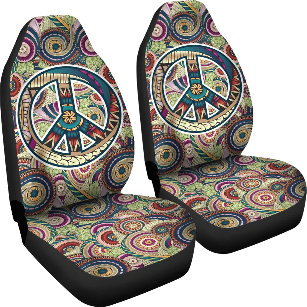 Peace Fractal Swirls Car Seat Cover