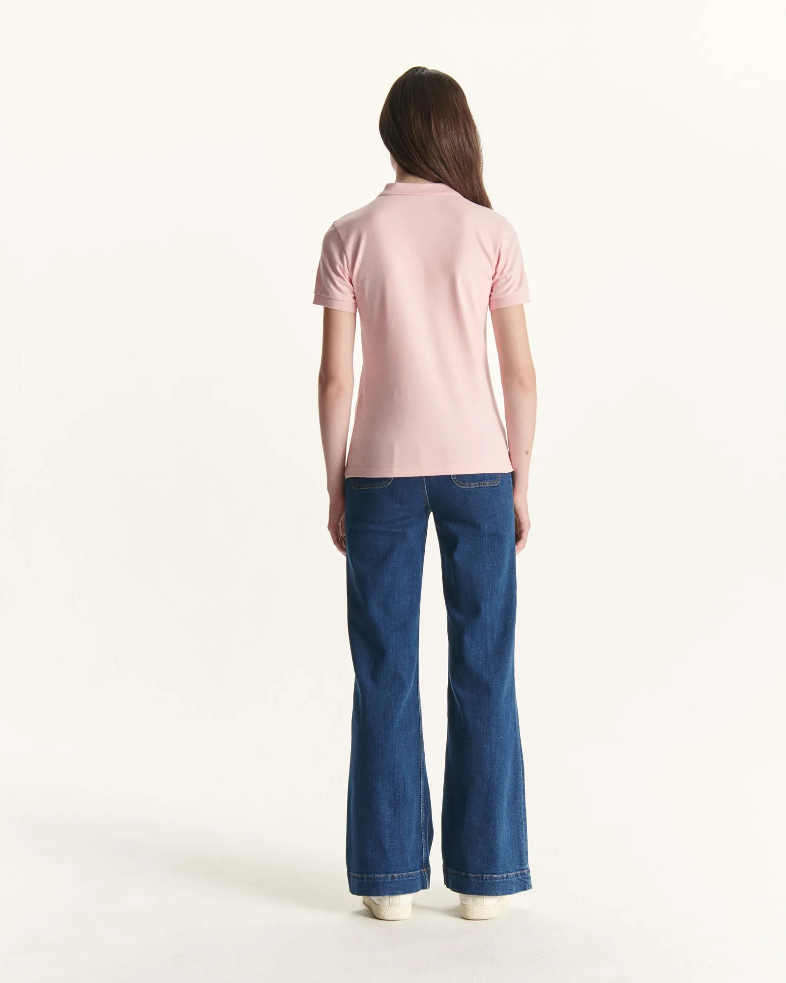 Peach pink Franca organic cotton polo shirt