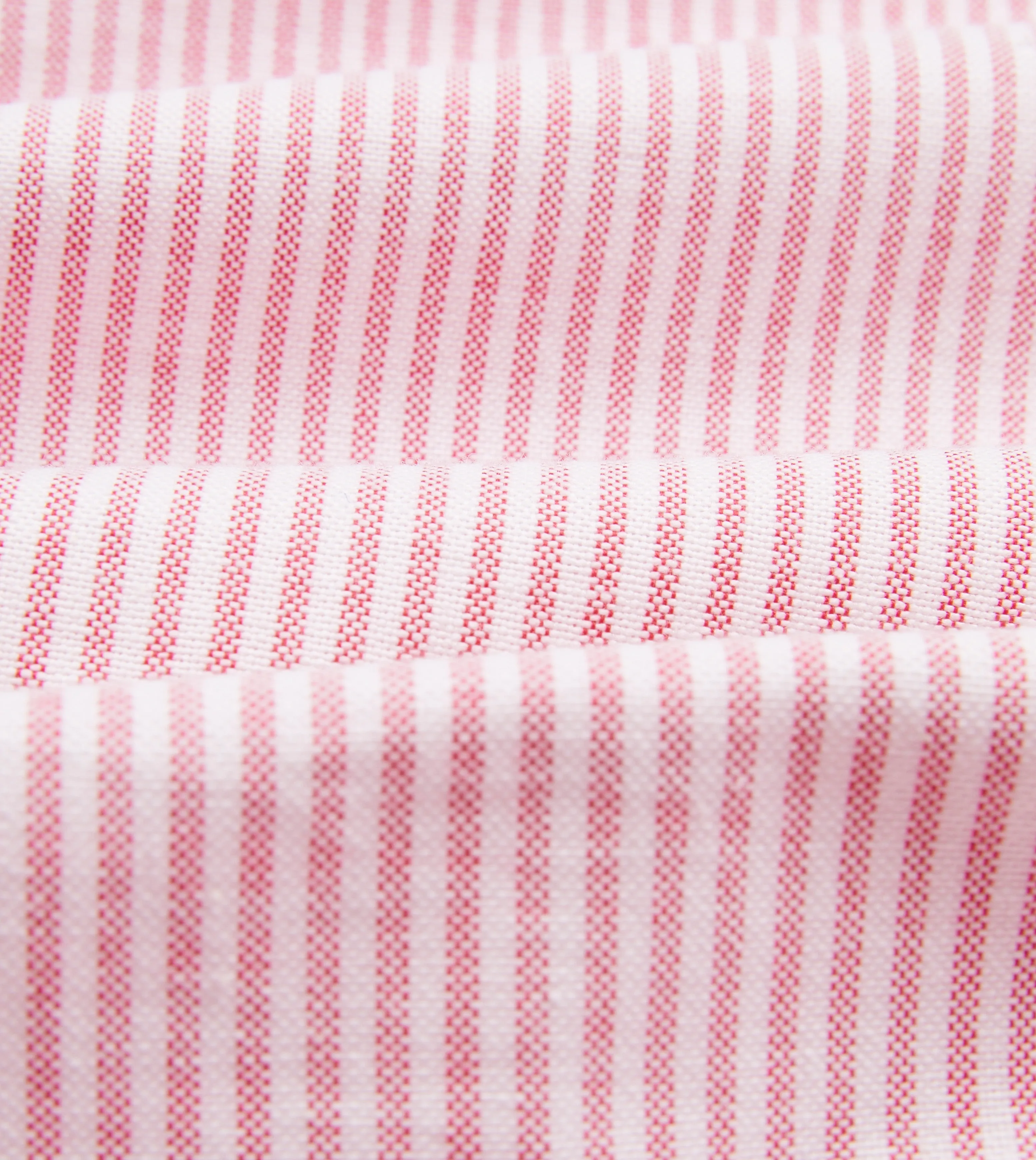 Pink Ticking Stripe Cotton Oxford Cloth Button-Down Shirt