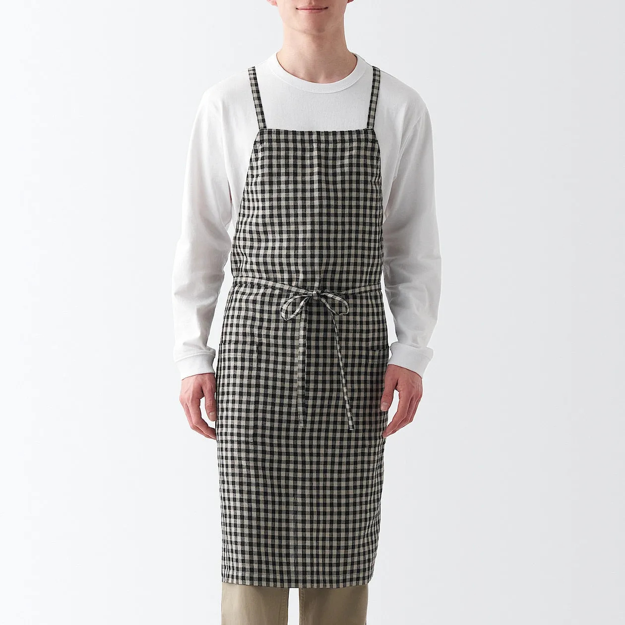 Plain Weave Linen Cross Back Apron