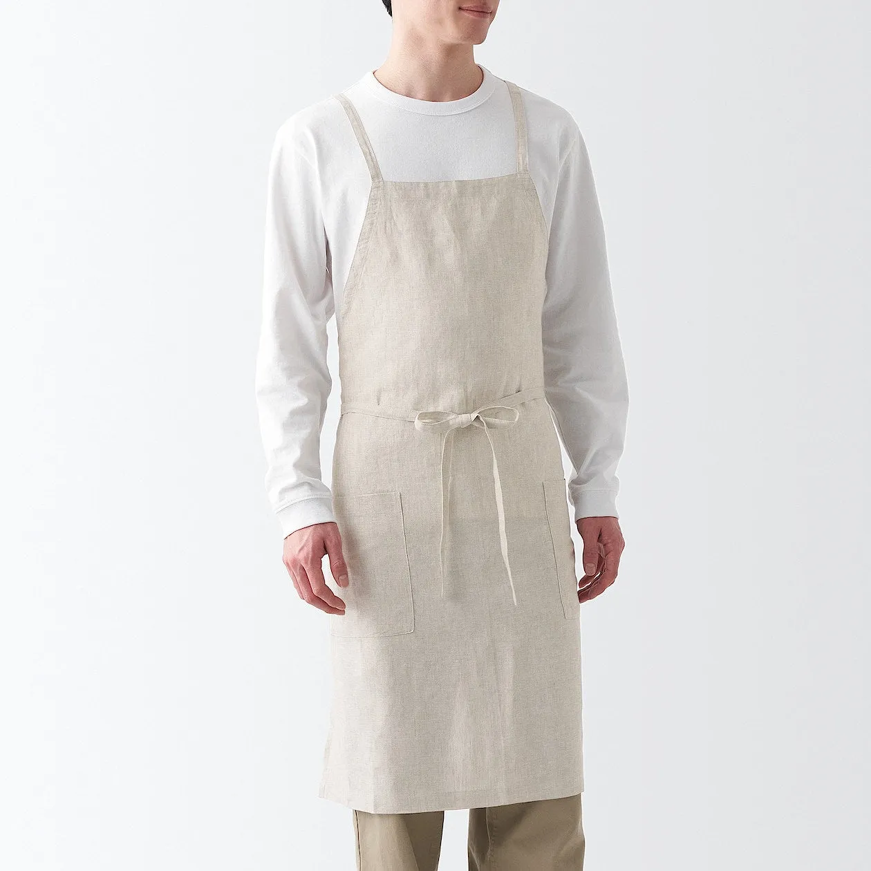 Plain Weave Linen Cross Back Apron