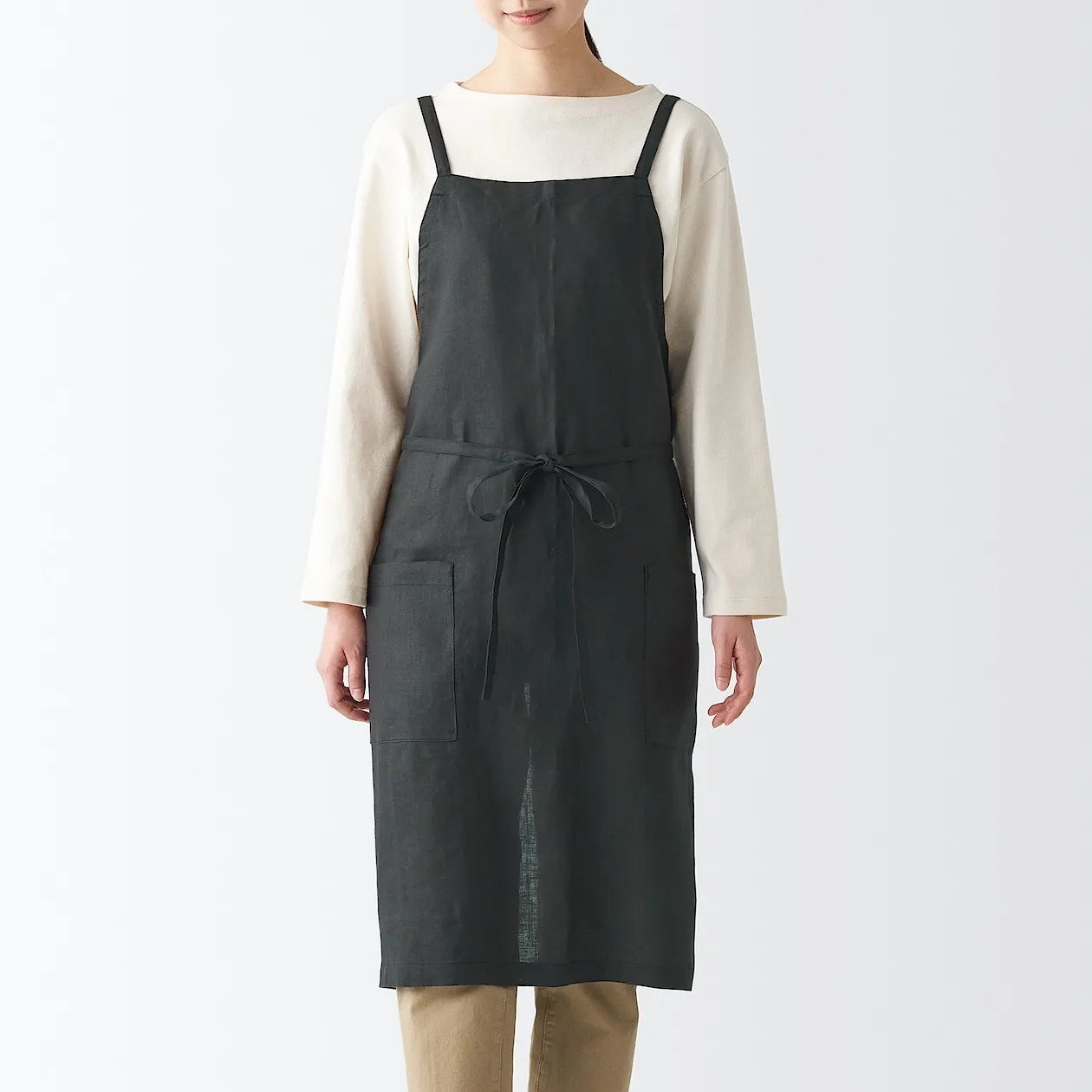 Plain Weave Linen Cross Back Apron