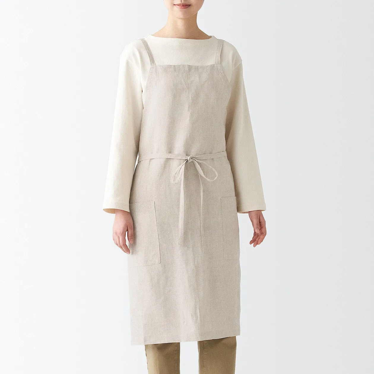 Plain Weave Linen Cross Back Apron