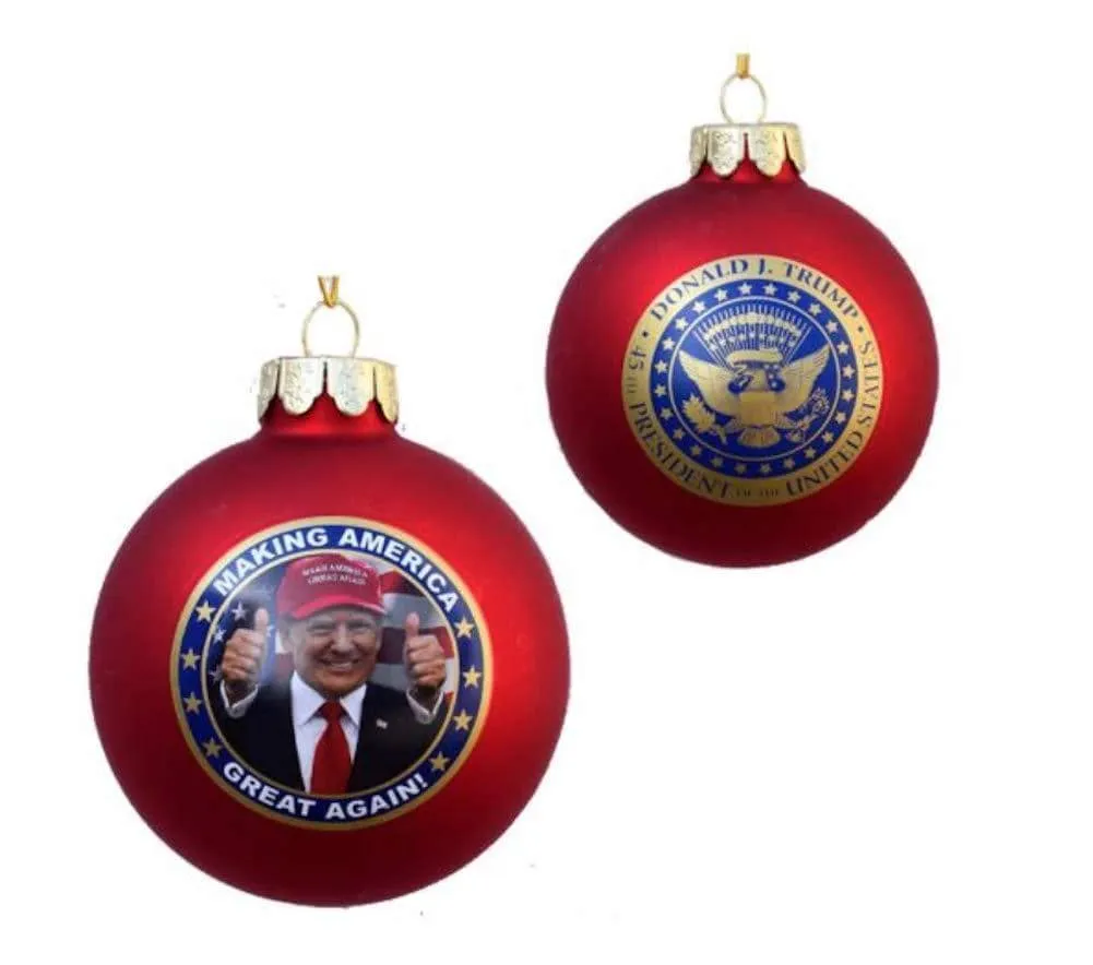 President Donald Trump Ornament 80mm Glass Christmas Holiday Trump Ball Ornament