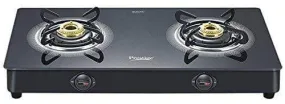 Prestige Royale Plus Schott Glass 2 Burner Gas Stove, Black