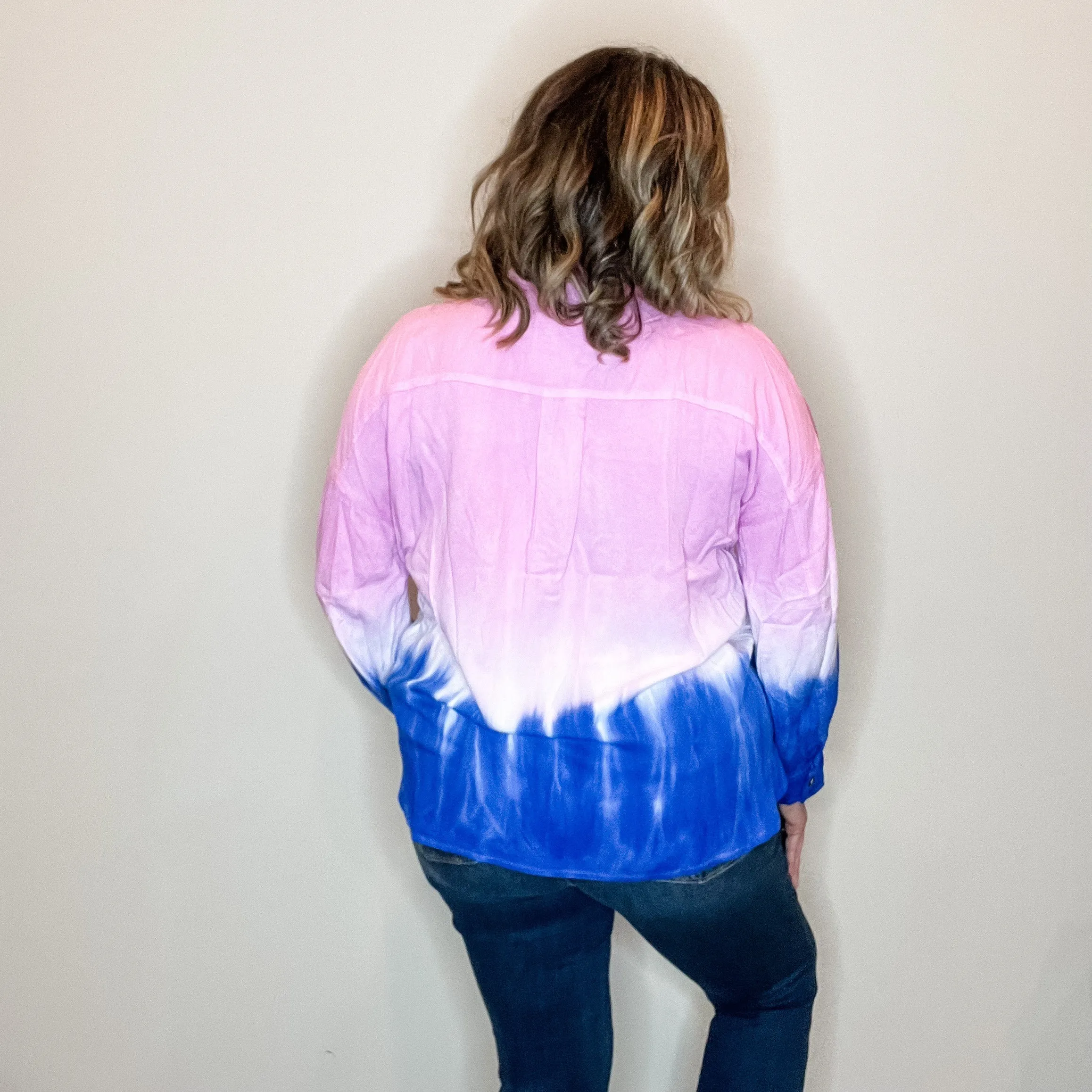 "A Moment" Long Sleeve Tie Dye Button Up