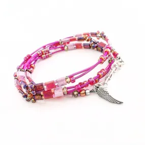 "Glass Tile" Wrap Bracelet (Cherry Blossom)