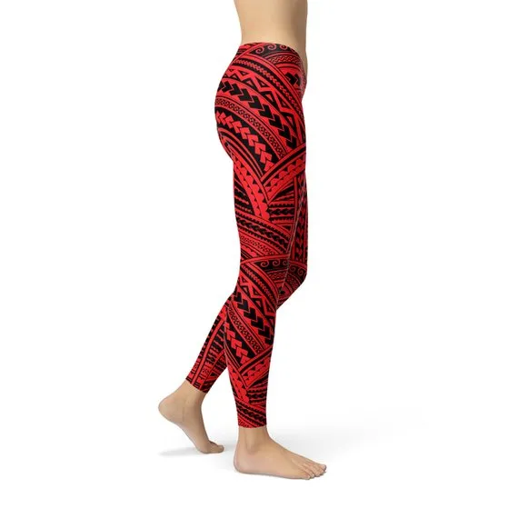 Red Maori Leggings