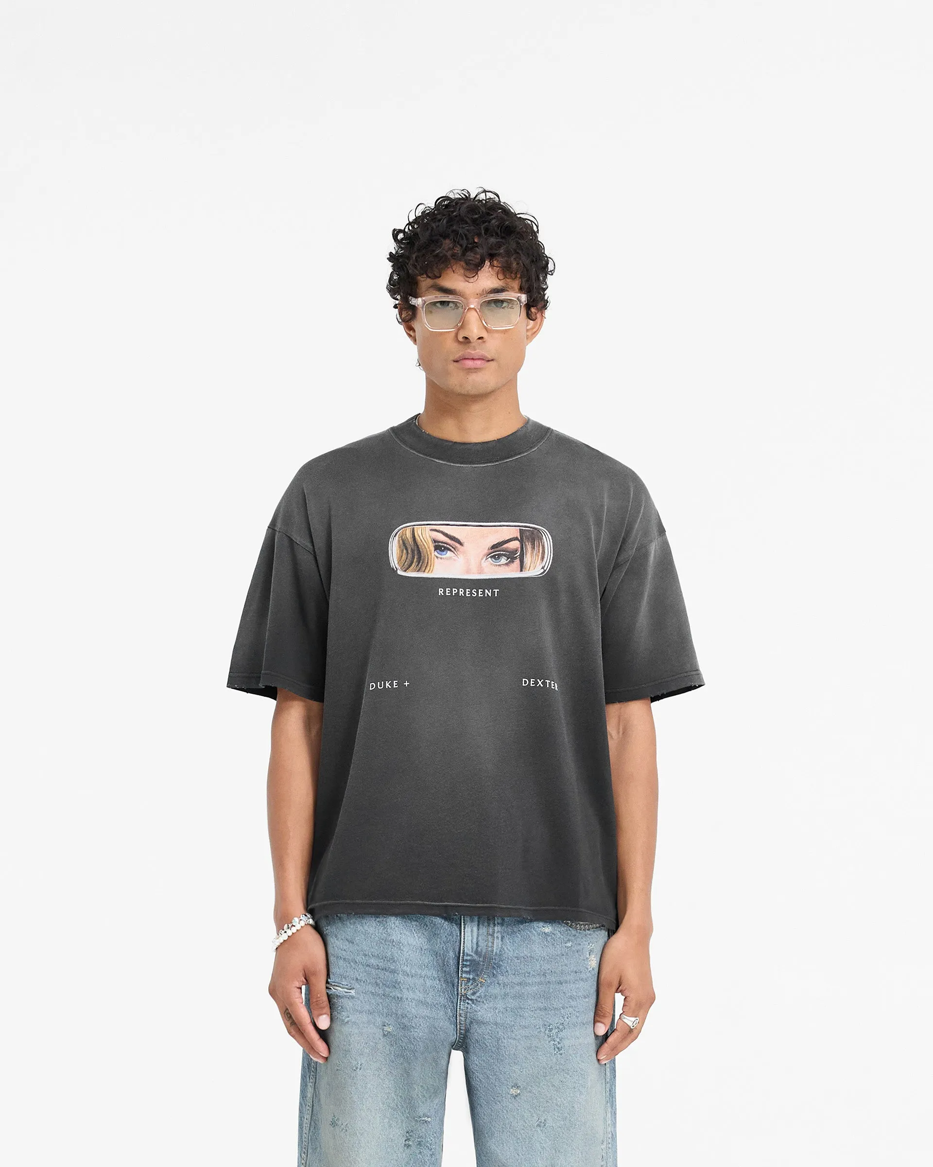 Represent X Duke   Dexter Rearview Mirror T-Shirt - Stained Black