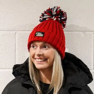 Rock2Recovery Adult Bobble Beanie Hat - Red