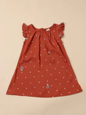 Saaki Girls Summer Soft Orange A-line Dress