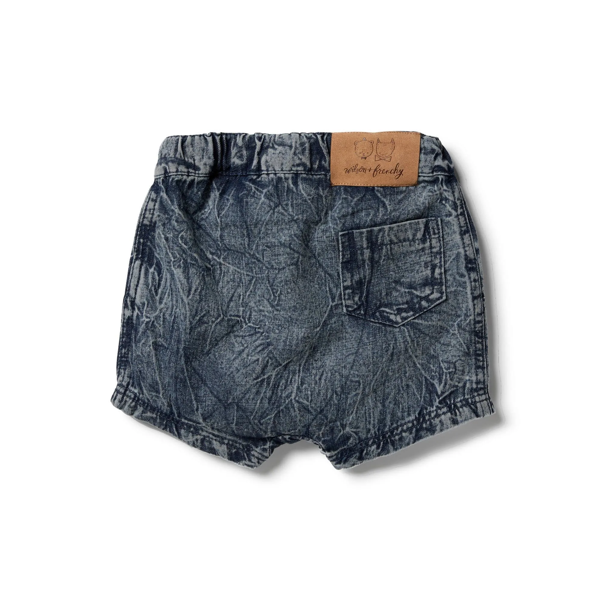 Sand Washed Denim Slouch Shorts