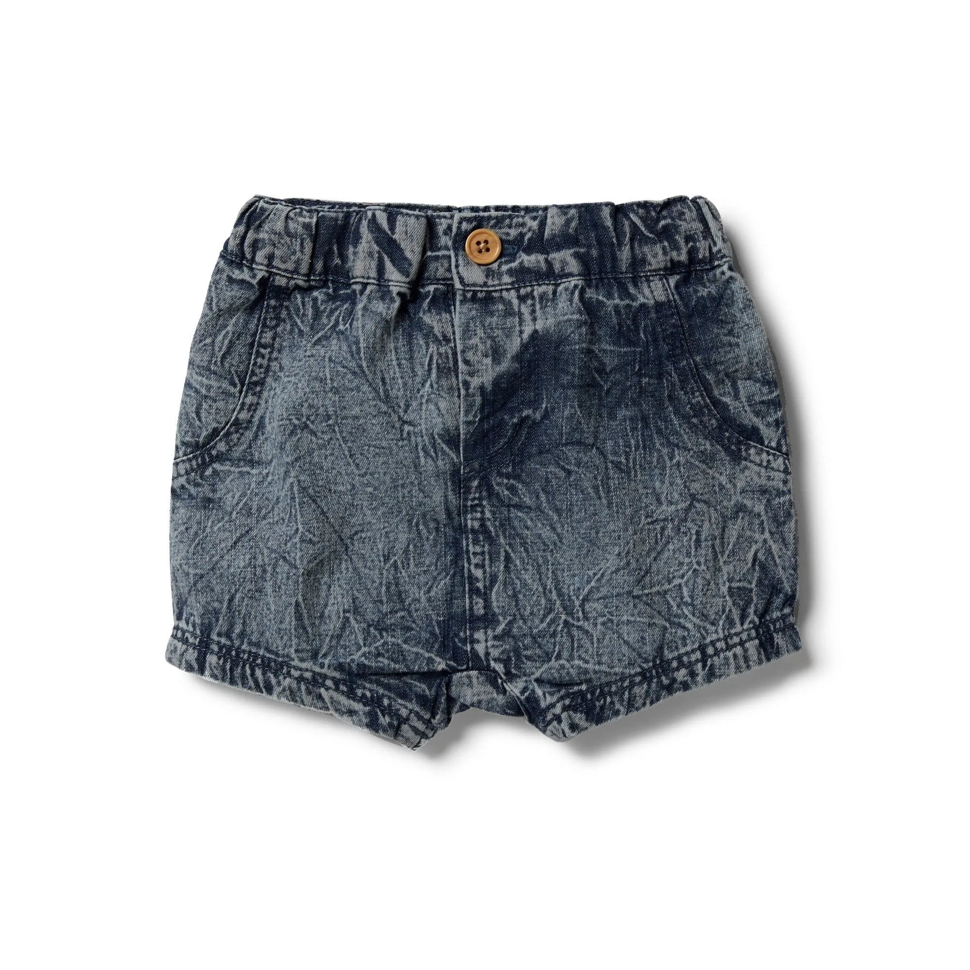 Sand Washed Denim Slouch Shorts