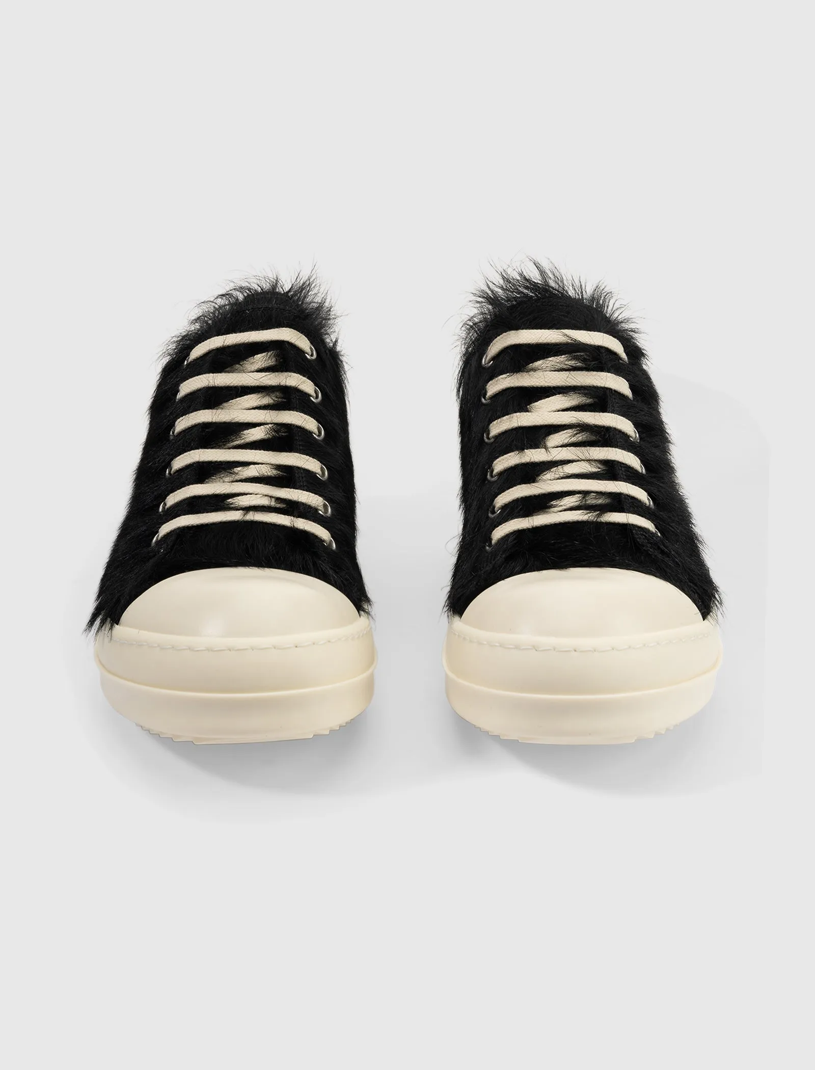 SCARPE LOW FUR SNEAKERS BLACK/MILK