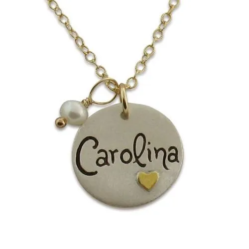 Script Name Charm w/ Gold Heart