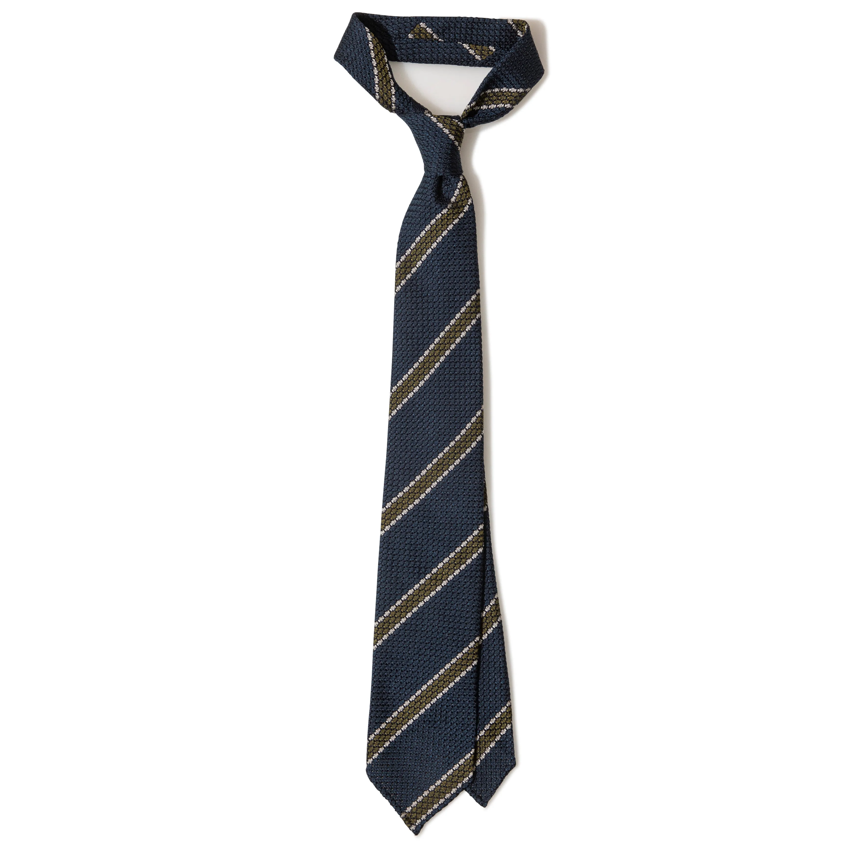 Silk Grenadine Stripe Hand-rolled Tie