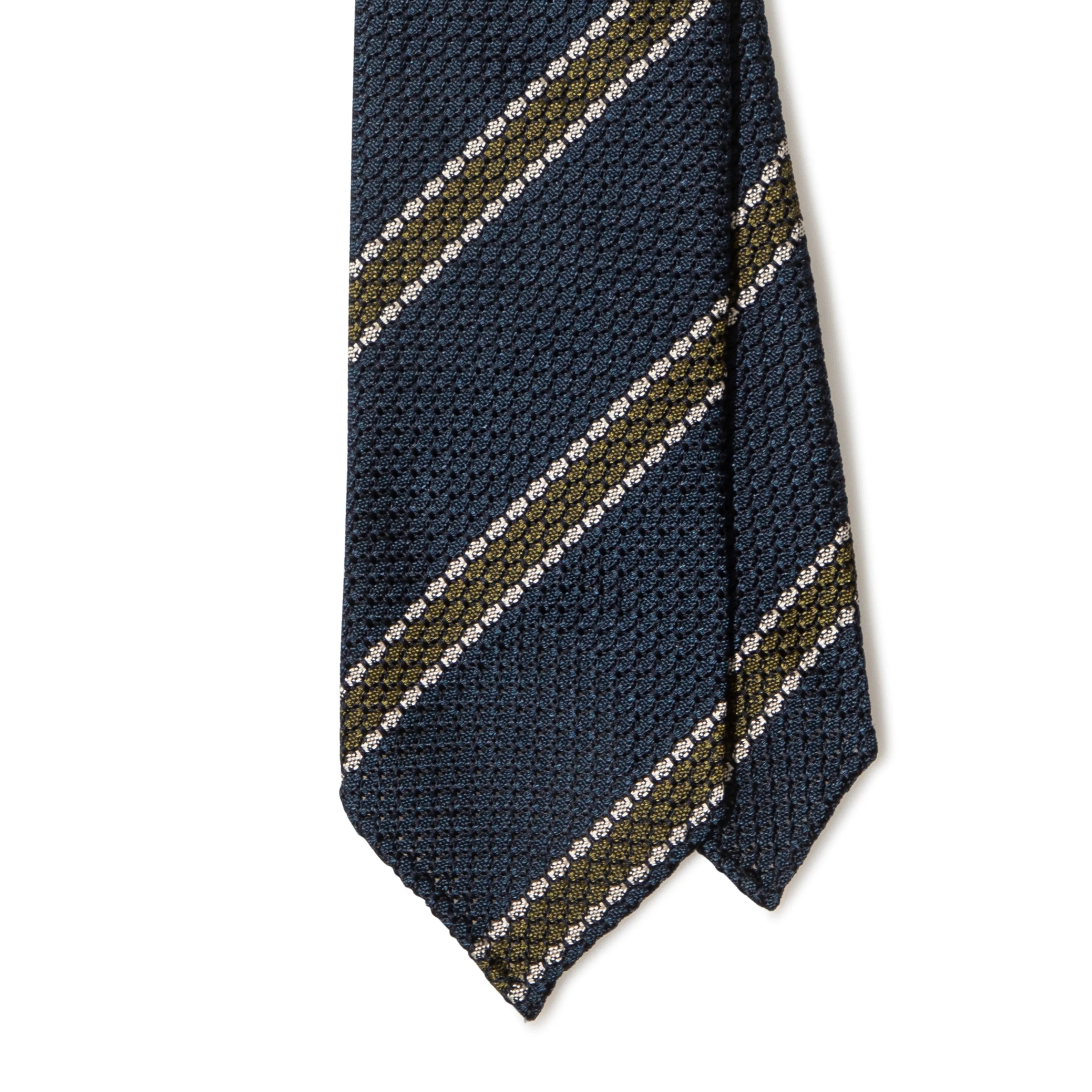 Silk Grenadine Stripe Hand-rolled Tie