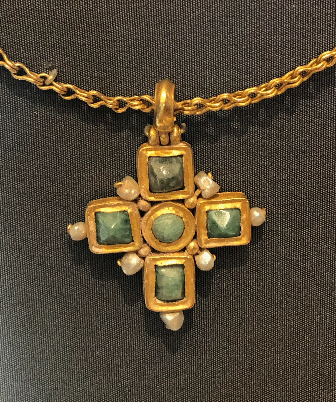 Silver & Gold Garnet Cross