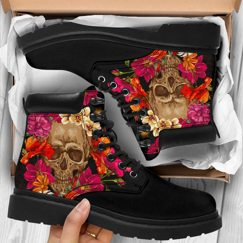 Skull and Roses - All Season Boots