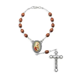 St. Christopher Auto Rosary - Brown