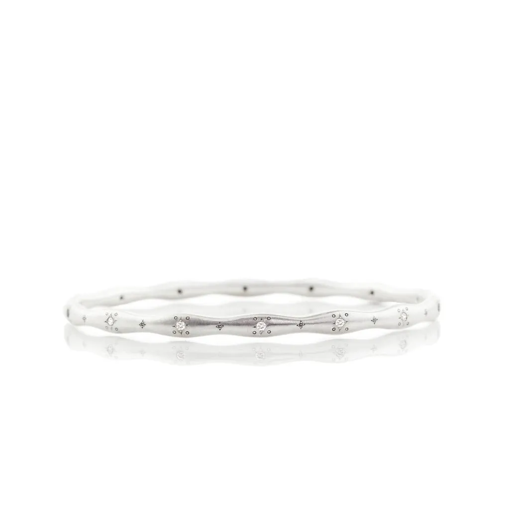 Stepping Stone Wavy Diamond Bangle