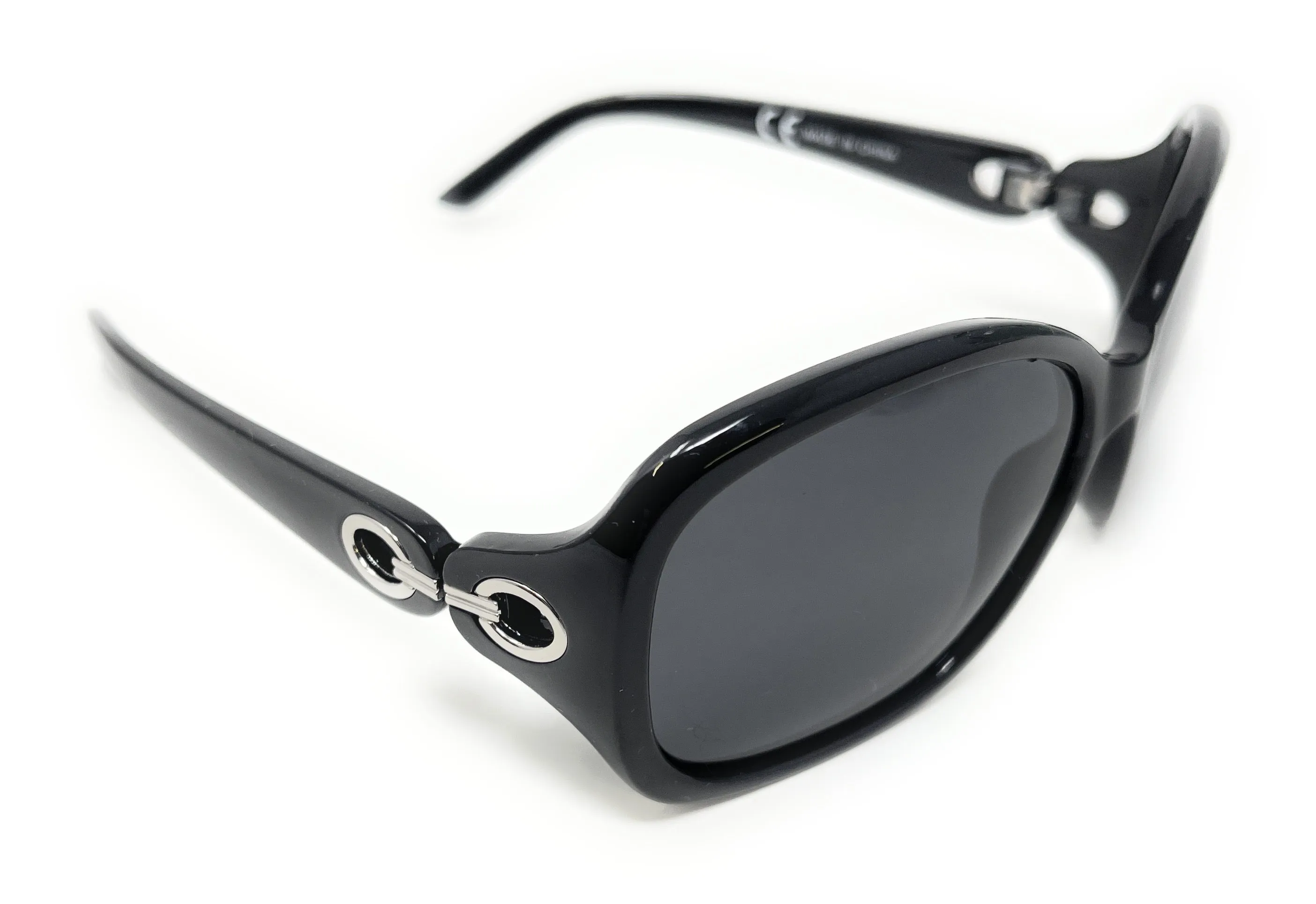 Sunglasses Black Frame Black Lens Sliver Hinge Next 102