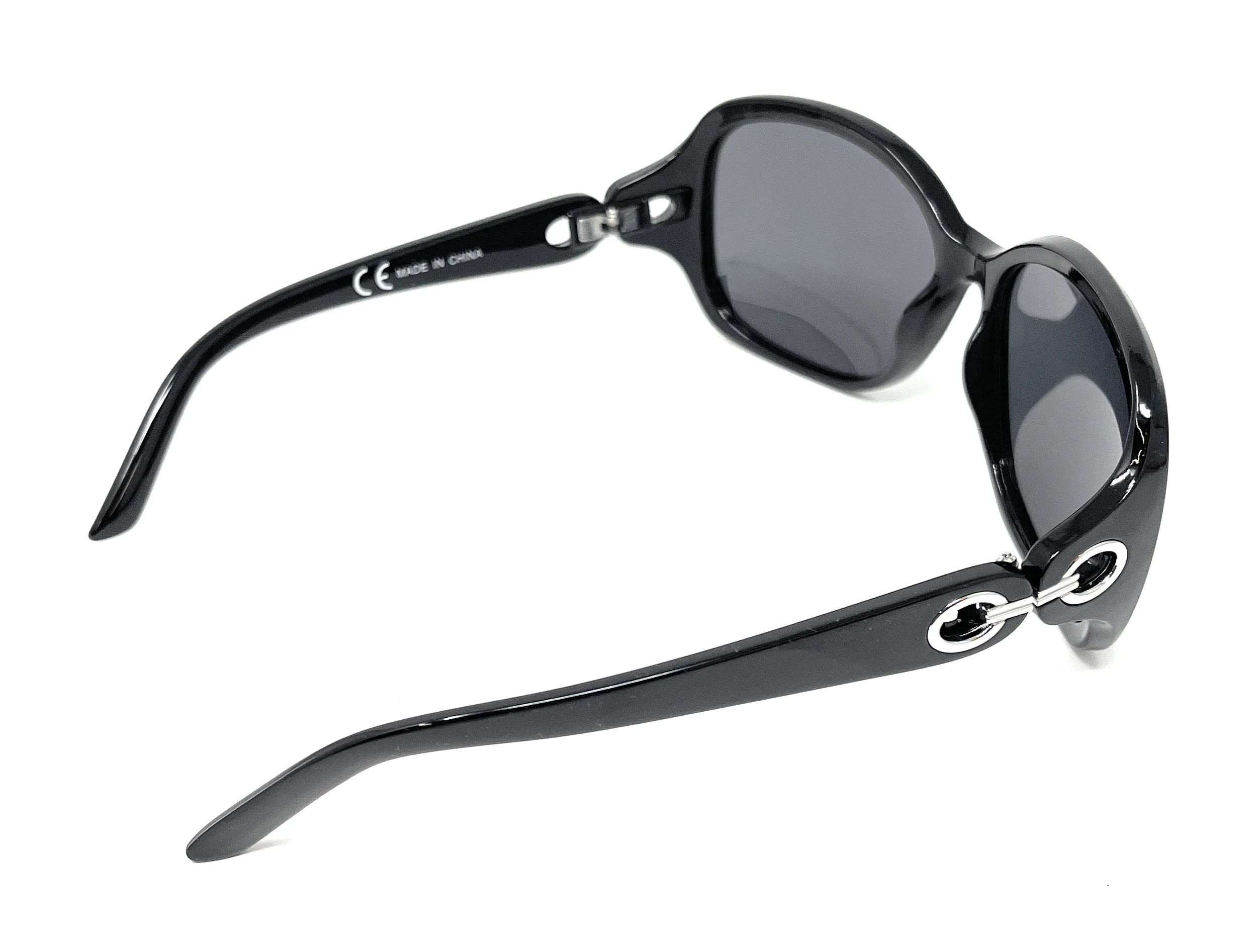 Sunglasses Black Frame Black Lens Sliver Hinge Next 102