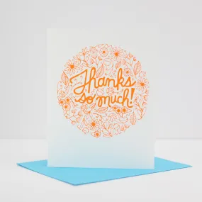 thank you card, floral thanks card, bridal shower thank you