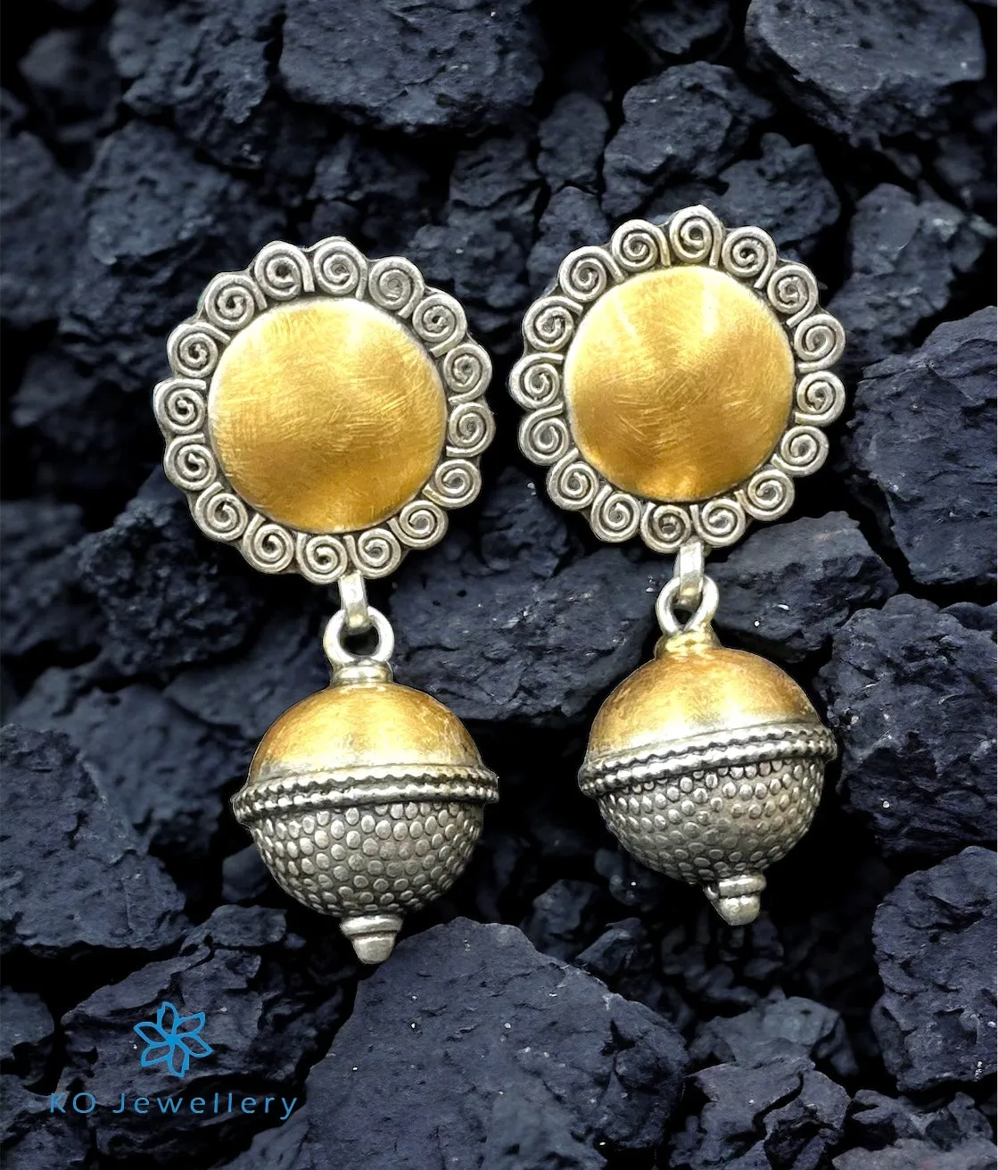 The Zenia Silver Two Tone Earrings