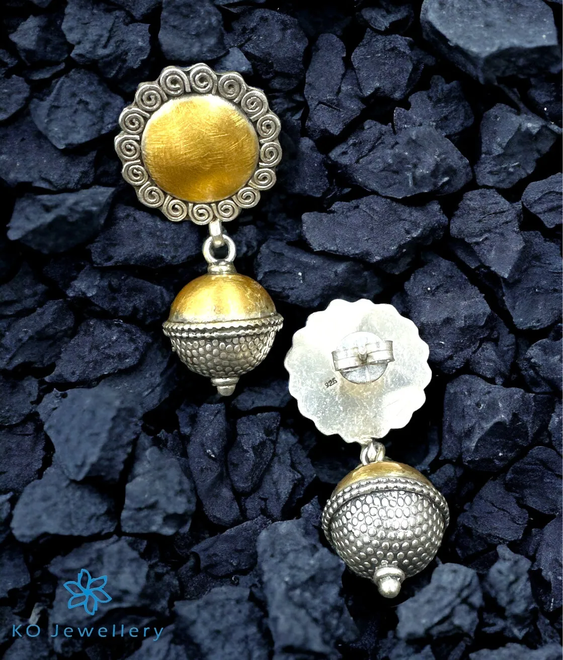 The Zenia Silver Two Tone Earrings