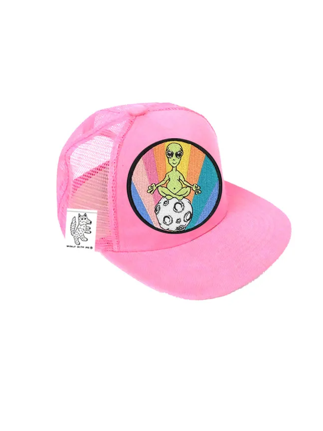 TODDLER Trucker Hat with Interchangeable Velcro Patch (Light Pink)