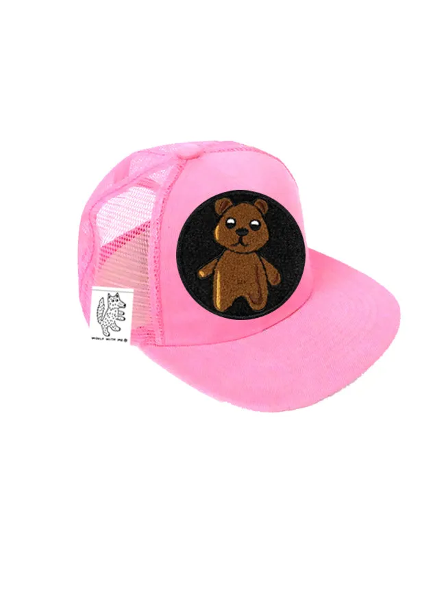 TODDLER Trucker Hat with Interchangeable Velcro Patch (Light Pink)