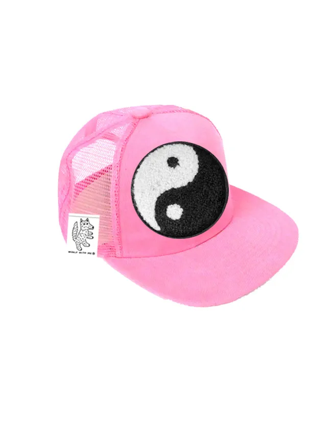 TODDLER Trucker Hat with Interchangeable Velcro Patch (Light Pink)