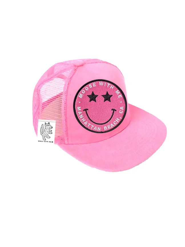 TODDLER Trucker Hat with Interchangeable Velcro Patch (Light Pink)