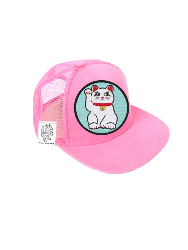 TODDLER Trucker Hat with Interchangeable Velcro Patch (Light Pink)