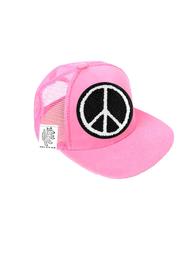 TODDLER Trucker Hat with Interchangeable Velcro Patch (Light Pink)