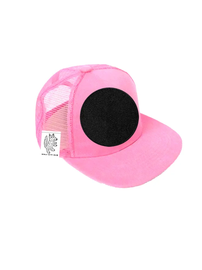 TODDLER Trucker Hat with Interchangeable Velcro Patch (Light Pink)