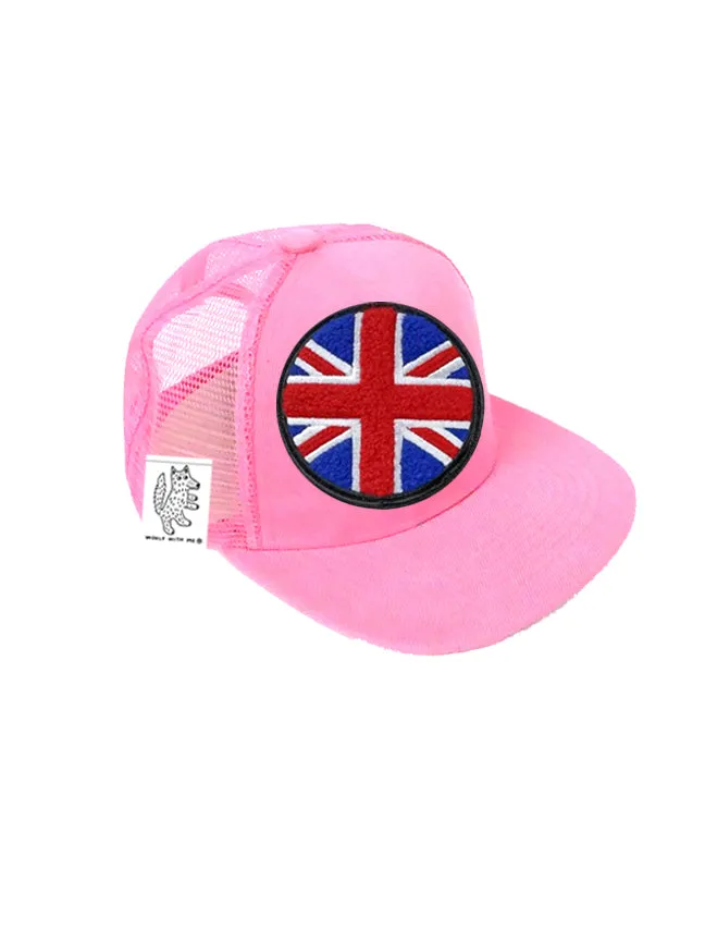 TODDLER Trucker Hat with Interchangeable Velcro Patch (Light Pink)