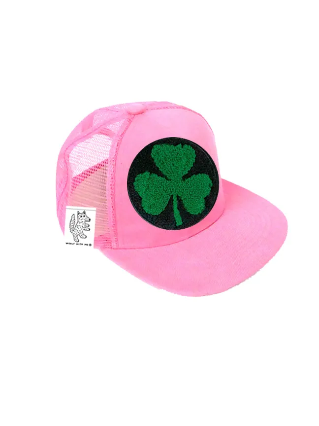 TODDLER Trucker Hat with Interchangeable Velcro Patch (Light Pink)