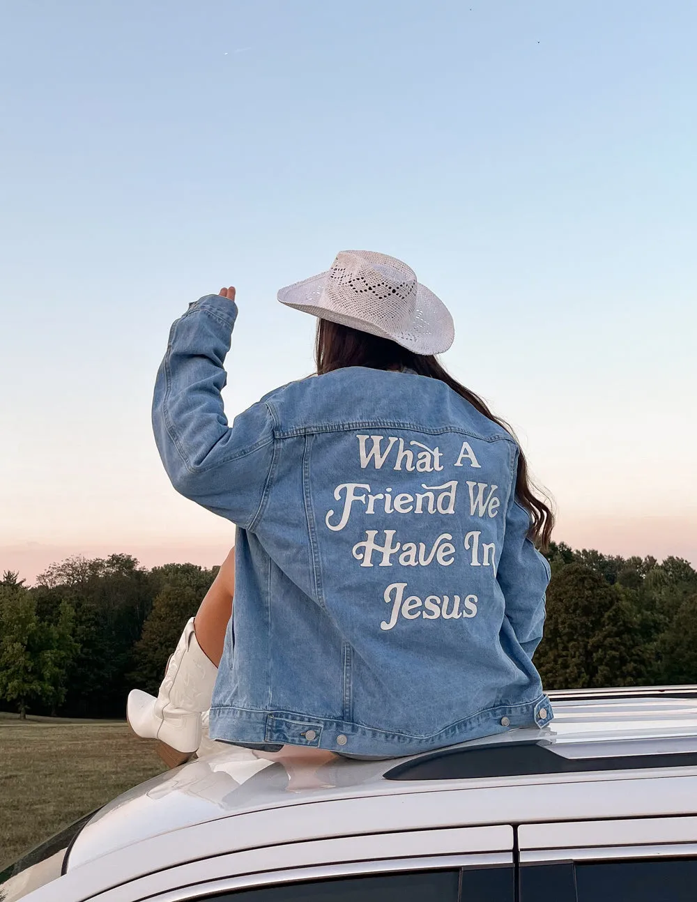 What a Friend In Jesus Denim Jacket