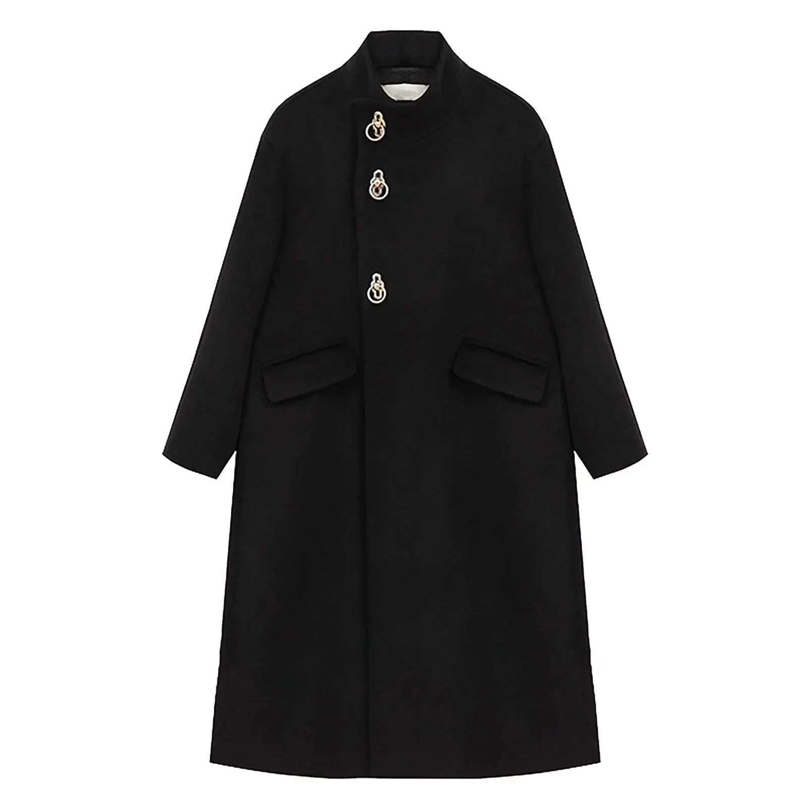 Women Black A-Line Wool Long Coat,Light Camel Long Wool Coat,Wool Overcoat,Winter wool coat,Oversize wool Coat,Black Long Coat,khaki coat