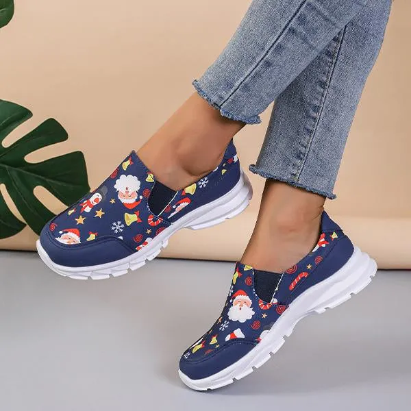 Women's Casual Christmas Print Thick Sole Sneakers 50915801S