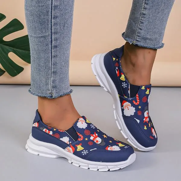 Women's Casual Christmas Print Thick Sole Sneakers 50915801S