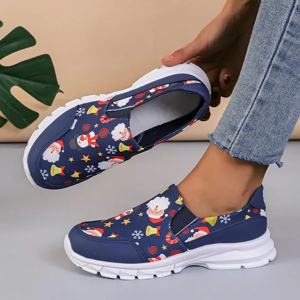 Women's Casual Christmas Print Thick Sole Sneakers 50915801S