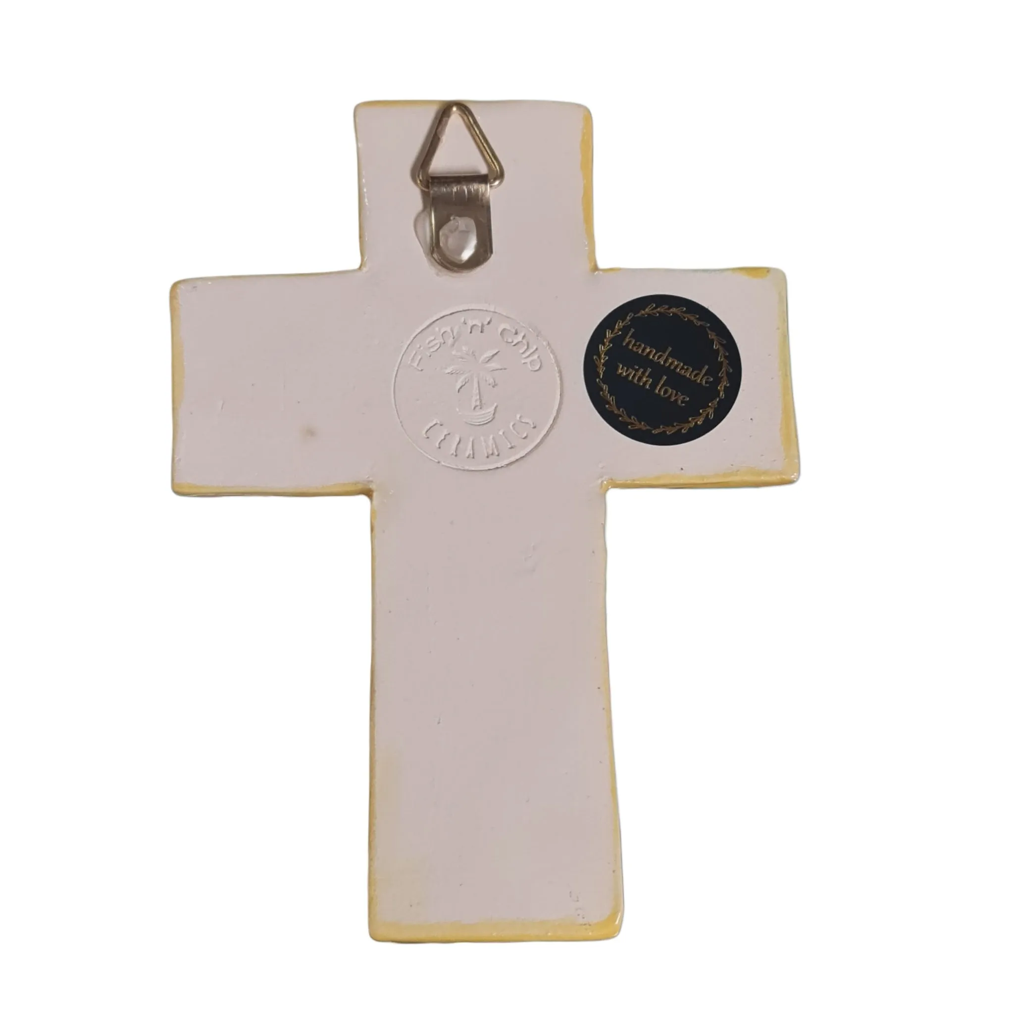 Zante Ceramic Wall Cross Charcoal Grey and Gold